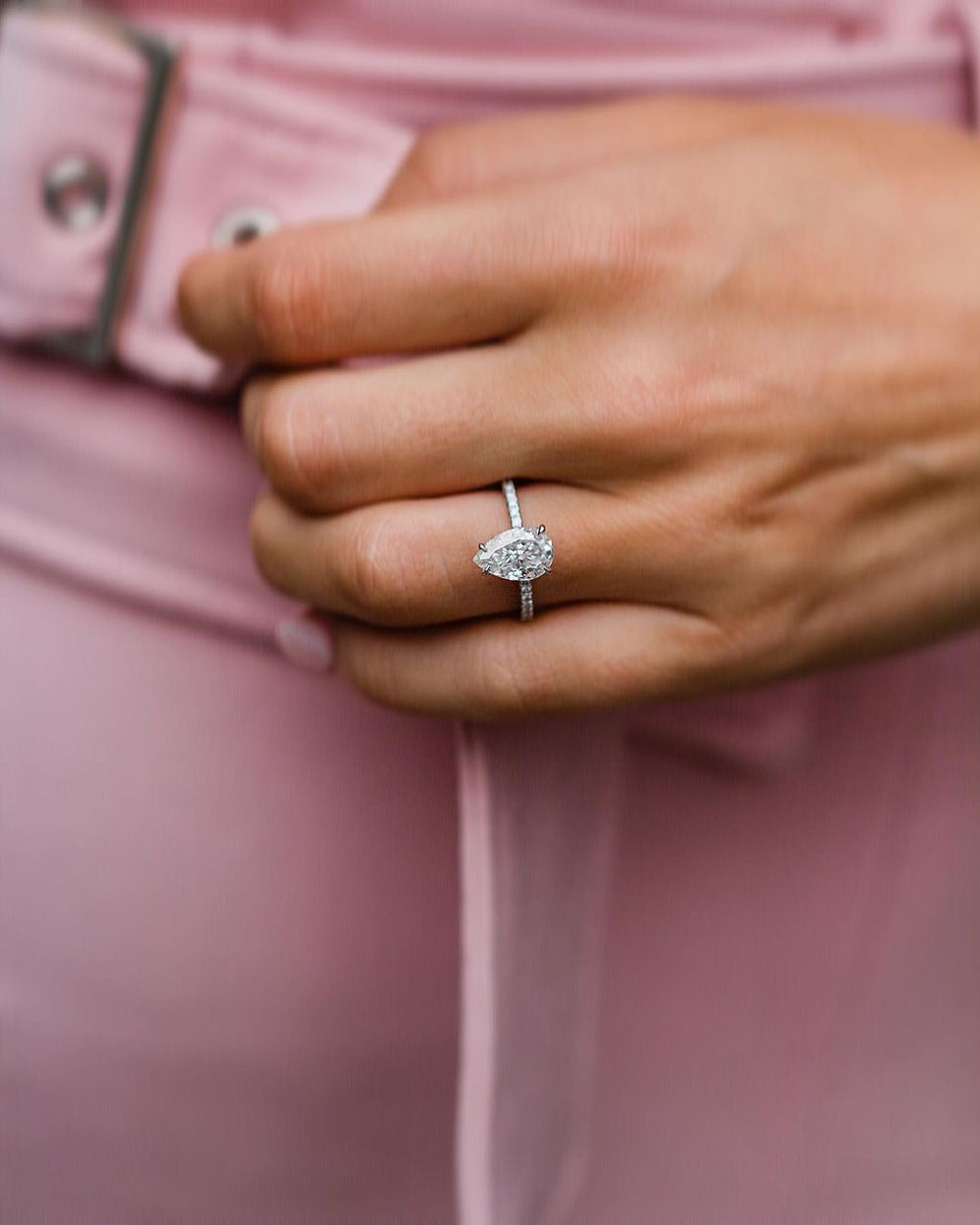 Pear Cut Labgrown Engagement Ring