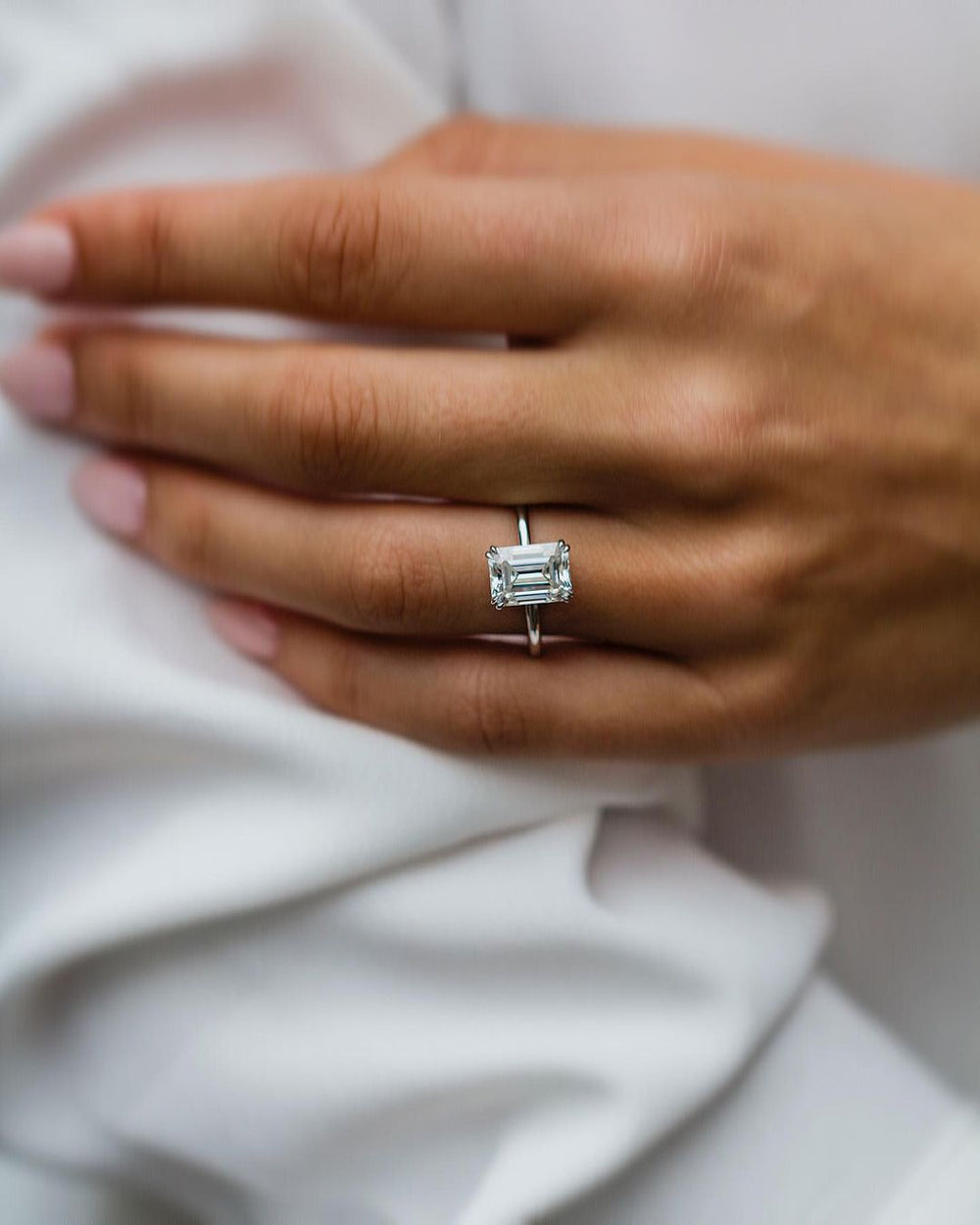 Emerald Cut Labgrown Engagement Ring