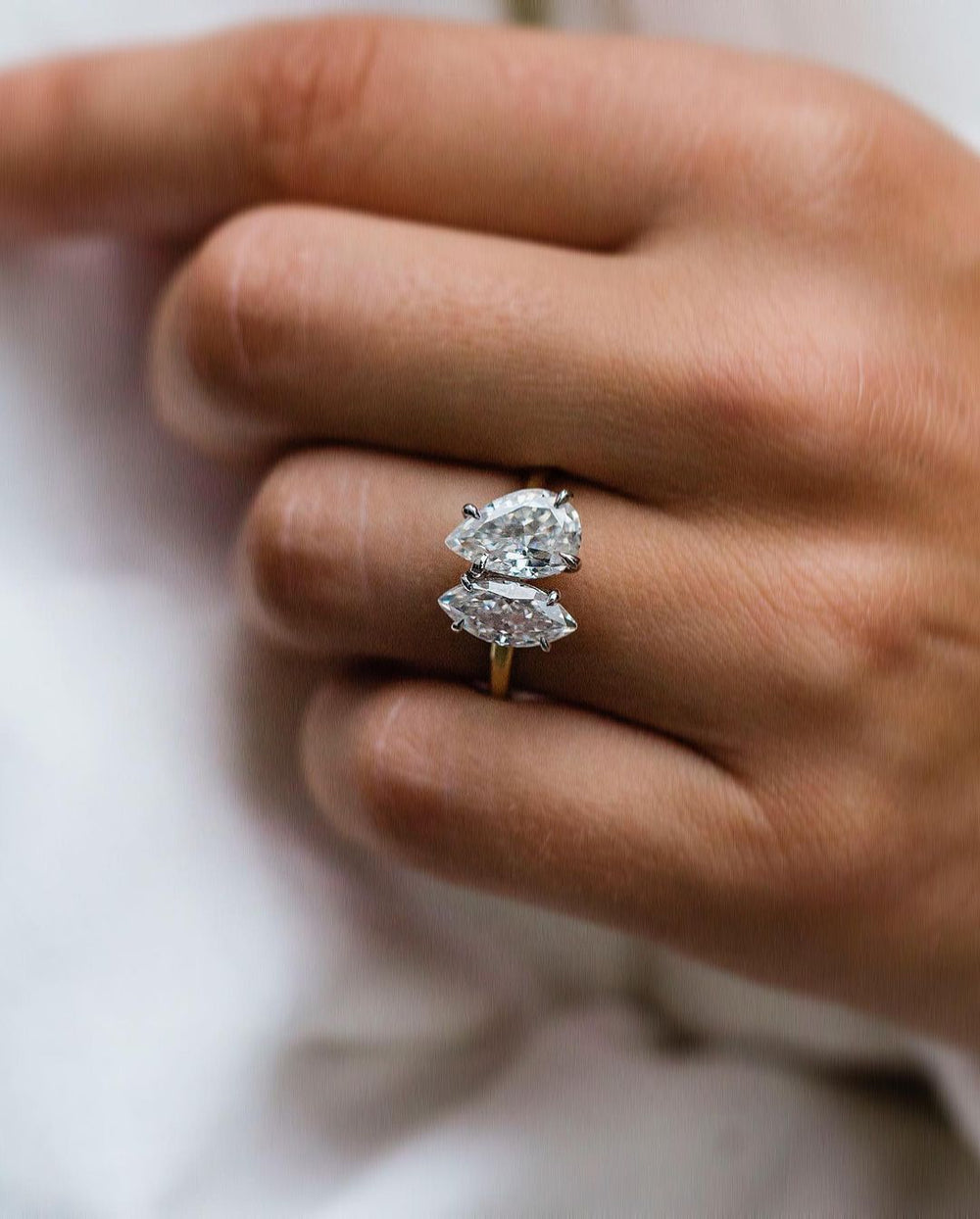 Toi Et Moi Pear & Marquise Cut Labgrown Engagement Ring