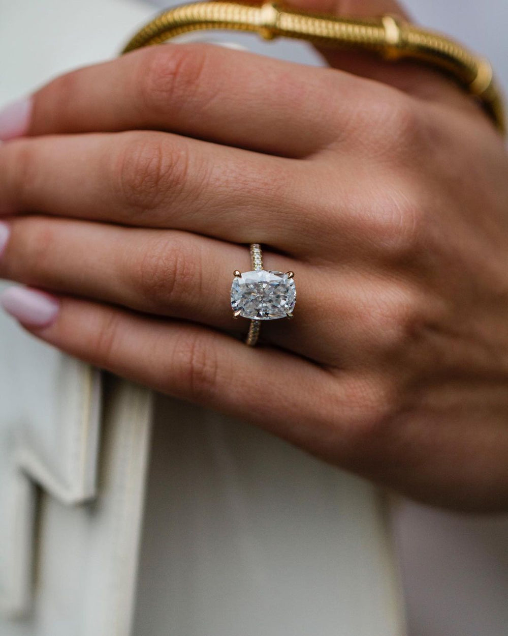 Cushion Cut Labgrown Engagement Ring