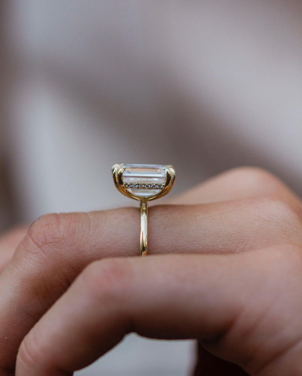 Emerald Cut Labgrown Engagement Ring