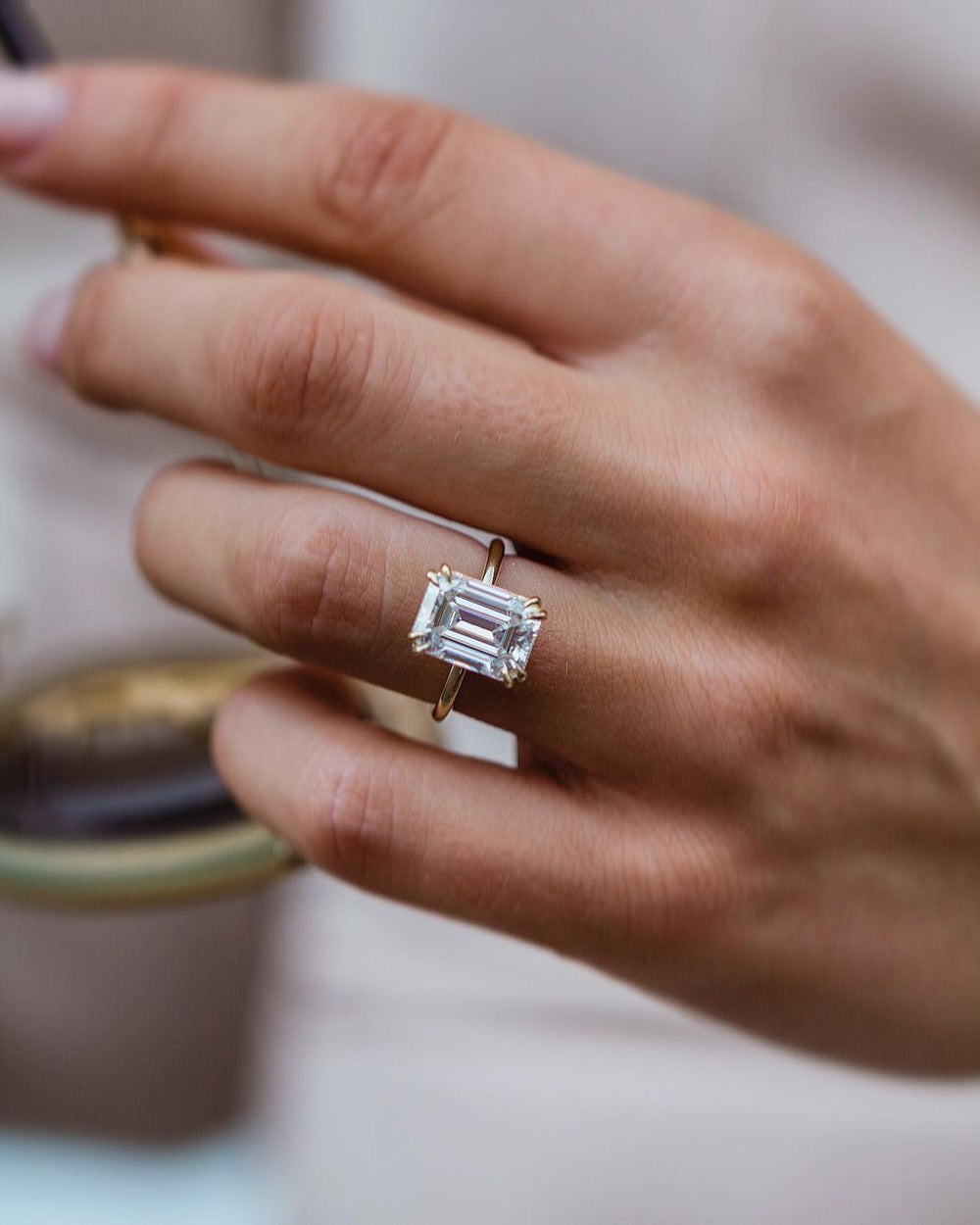 Emerald Cut Labgrown Engagement Ring