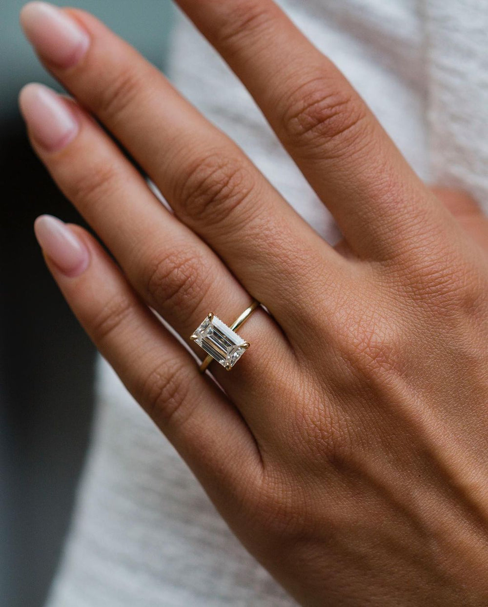 Emerald Cut Labgrown Engagement Ring
