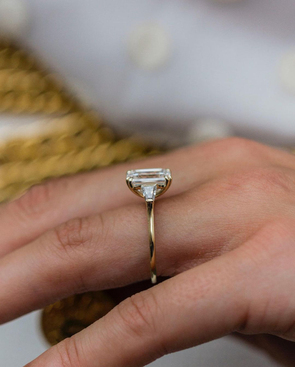 Emerald Cut Labgrown Engagement Ring