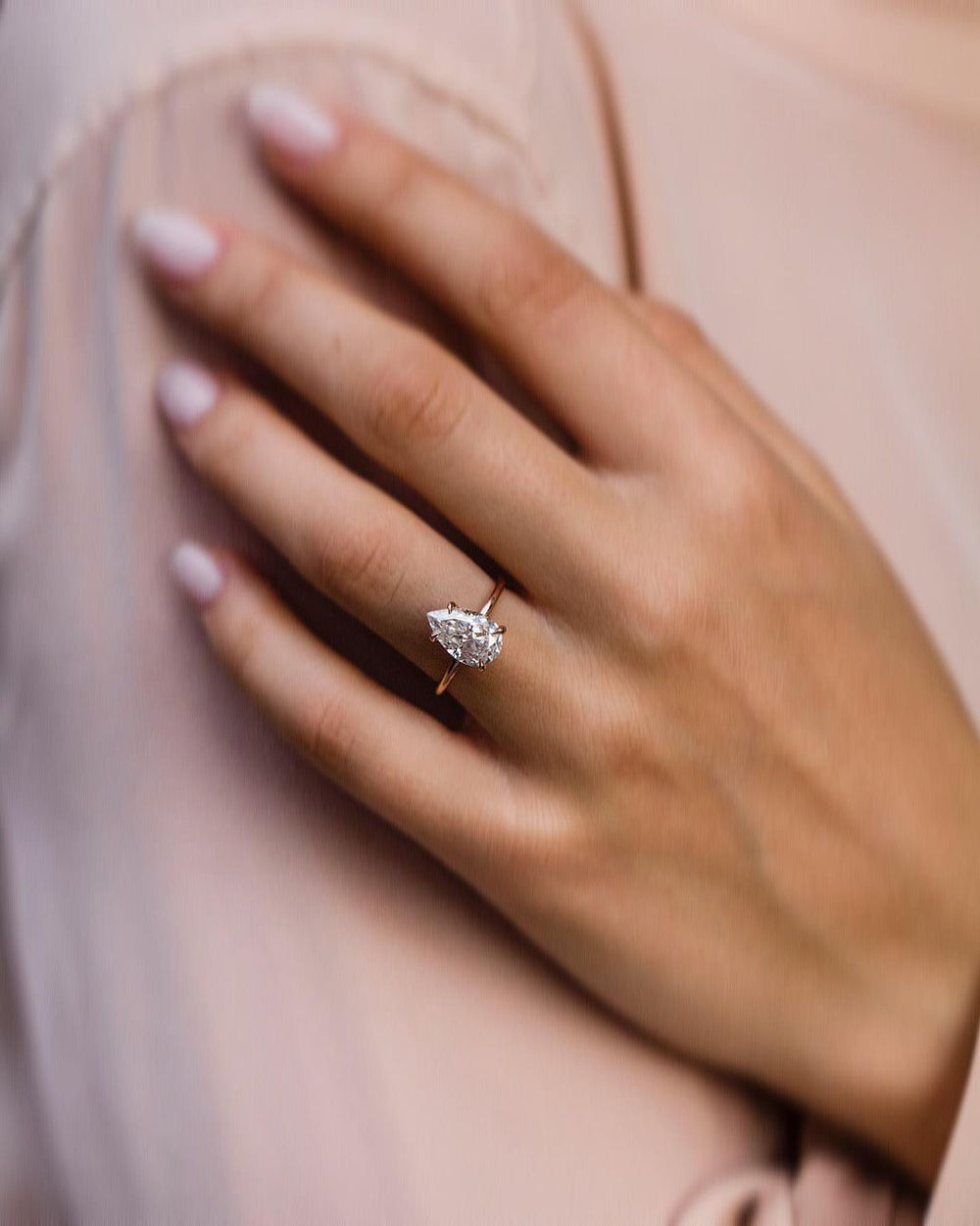 Elongated Pear Cut Labgrown Ring