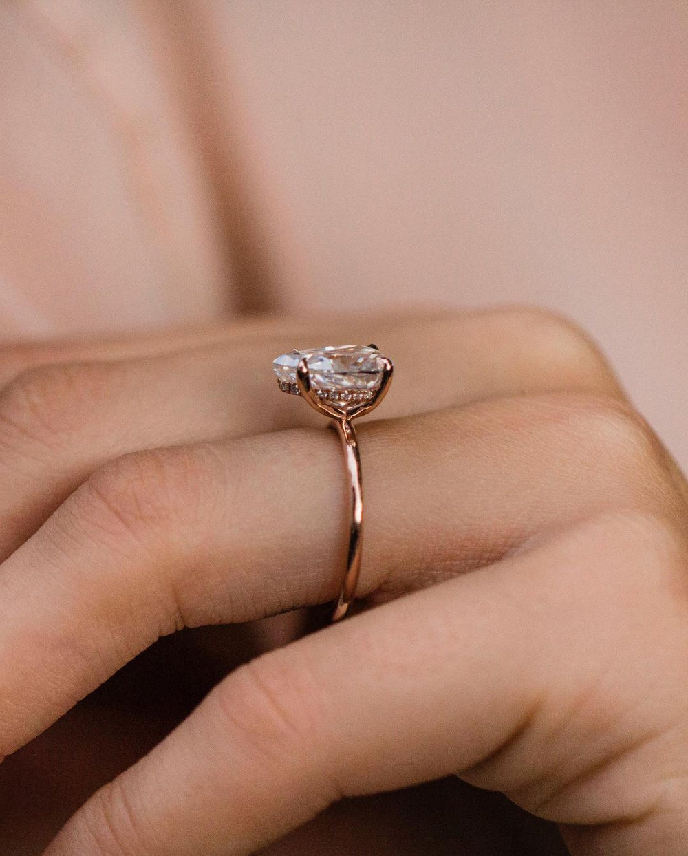 Elongated Pear Cut Labgrown Ring