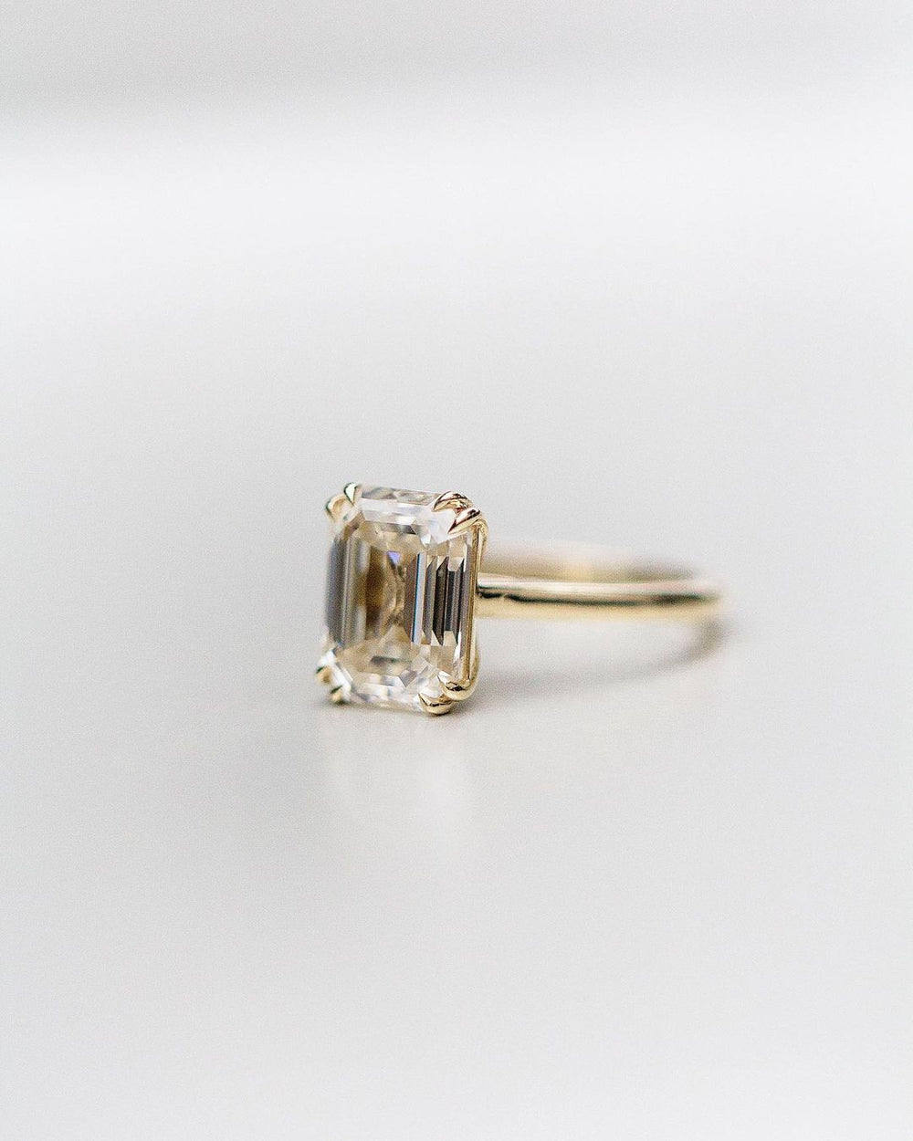 Old Mine Emerald Cut Labgrown Engagement Ring