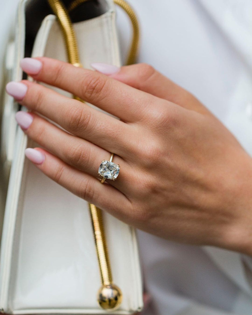 Old Mine Cushion Cut Labgrown Ring