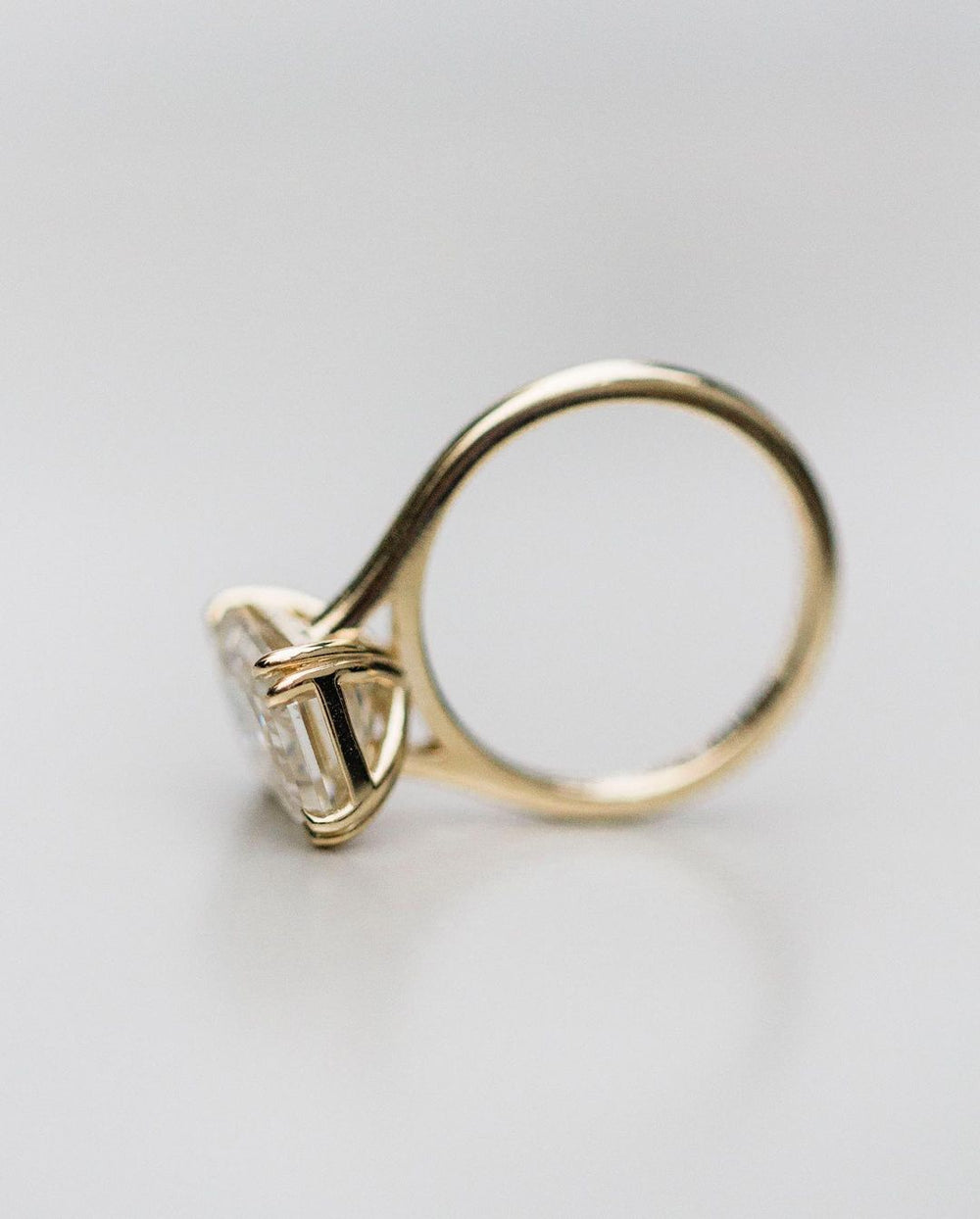 Old Mine Emerald Cut Labgrown Engagement Ring