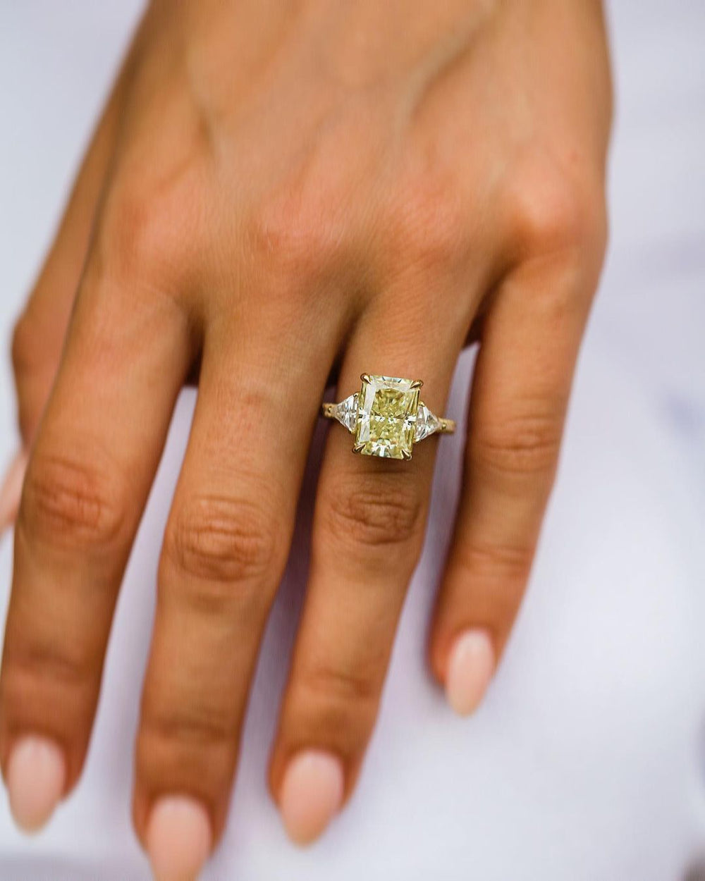 Canary Yellow Radiant Cut Labgrown Engagement Ring