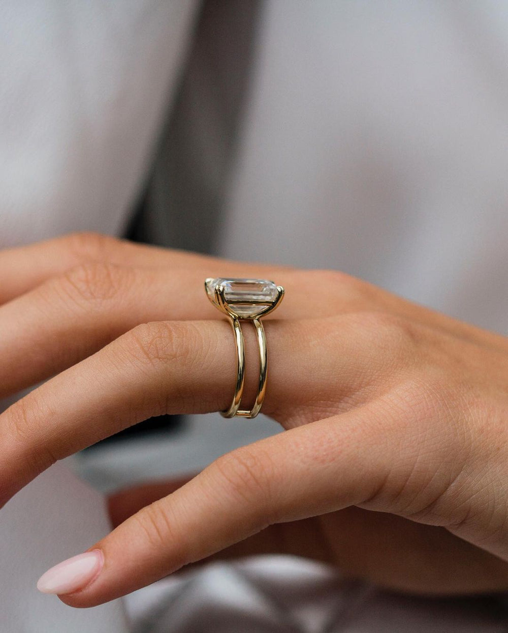 Emerald Cut Labgrown Engagement Ring