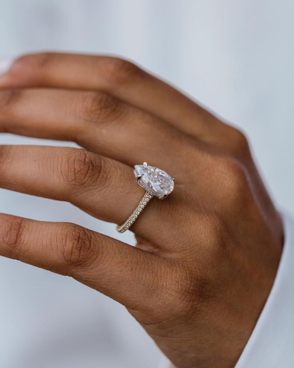 Elongated Pear Cut Labgrown Ring