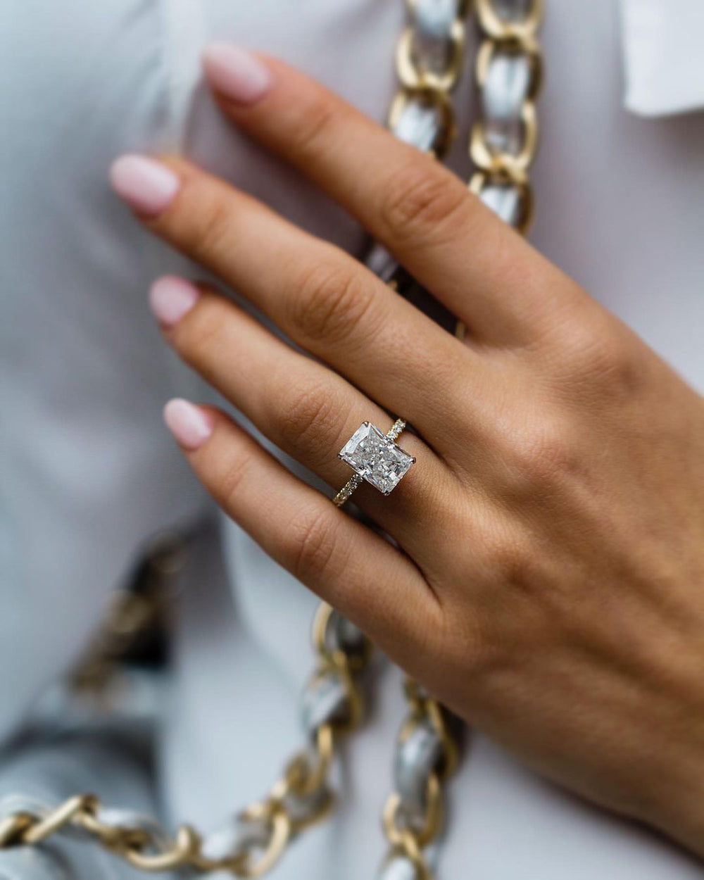 Radiant Cut Labgrown Engagement Ring