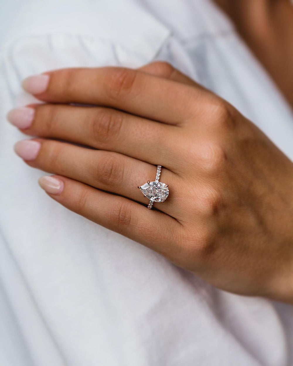 Elongated Pear Cut Labgrown Ring