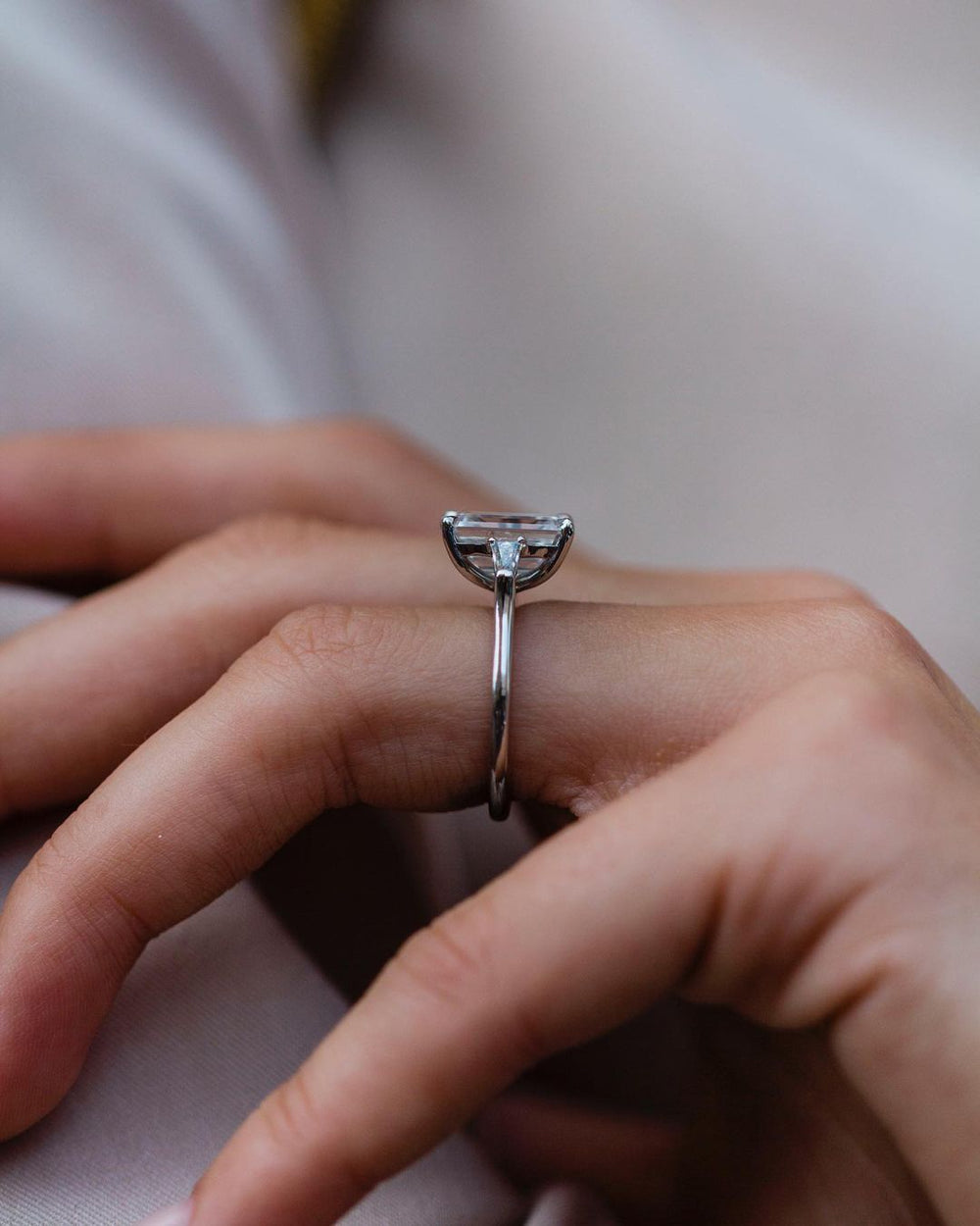 Emerald Cut Labgrown Engagement Ring