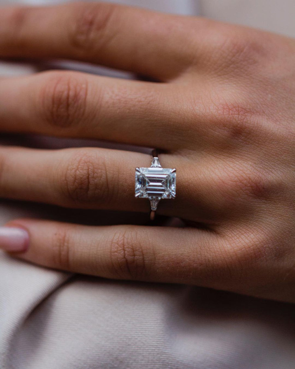 Emerald Cut Labgrown Engagement Ring