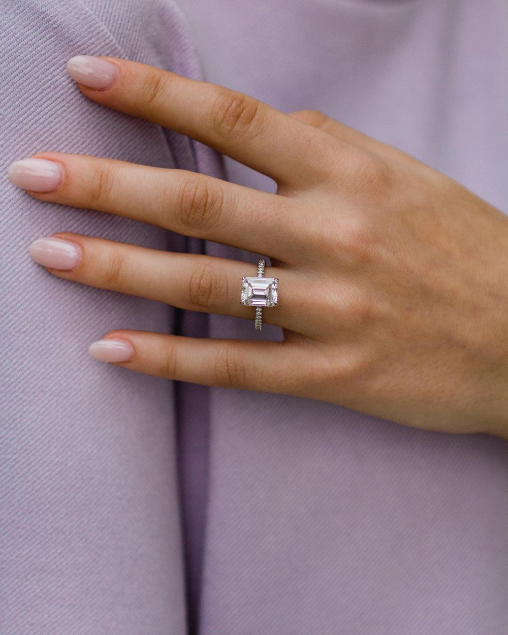 Emerald Cut Labgrown Engagement Ring