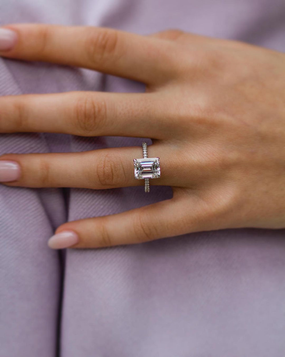Emerald Cut Labgrown Engagement Ring