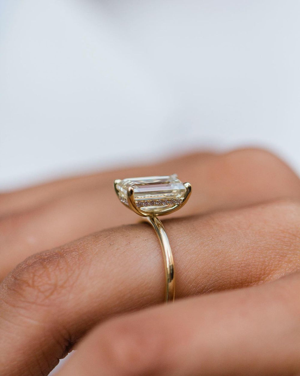 Emerald Cut Labgrown Engagement Ring