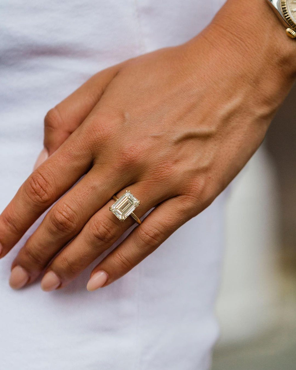 Old Mine Emerald Cut Labgrown Ring
