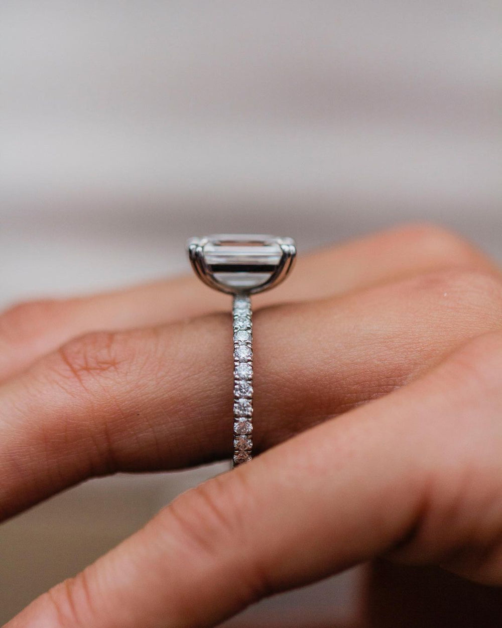 Emerald Cut Labgrown Engagement Ring