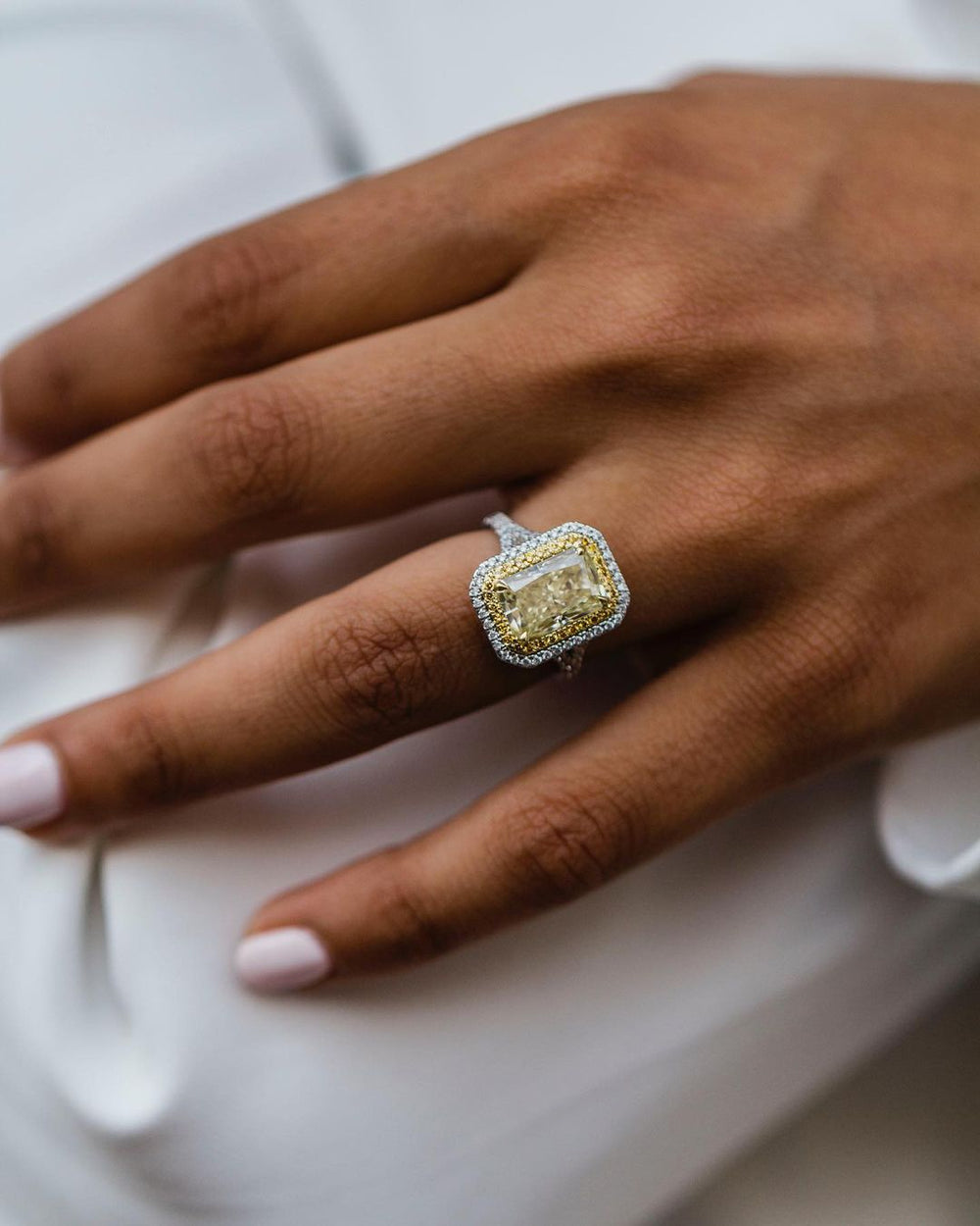 Canary Yellow Radiant Cut Labgrown Ring