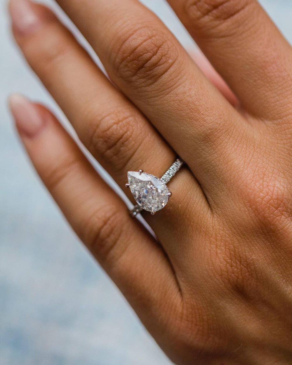 Elongated Pear Cut Labgrown Ring
