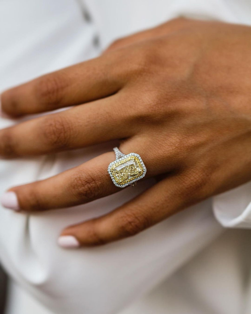 Canary Yellow Radiant Cut Labgrown Ring