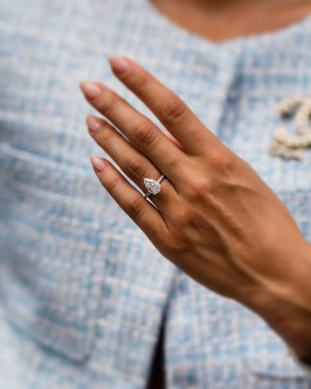 Elongated Pear Cut Labgrown Ring
