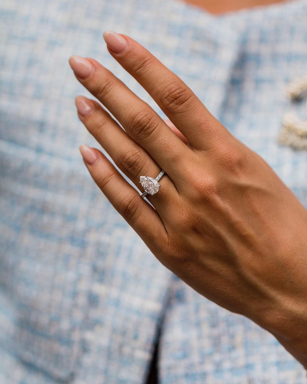 Elongated Pear Cut Labgrown Ring