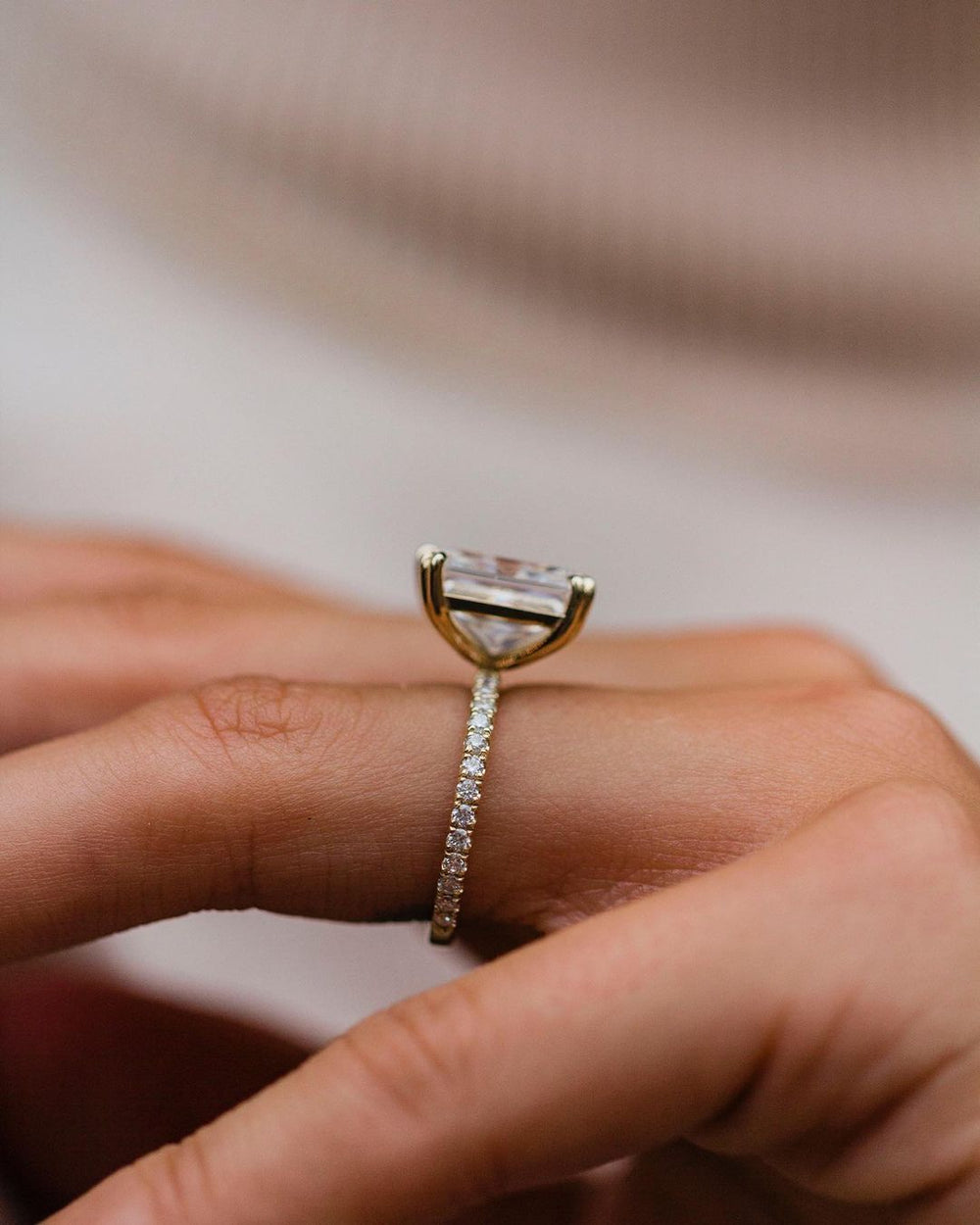 Radiant Cut Labgrown Engagement Ring