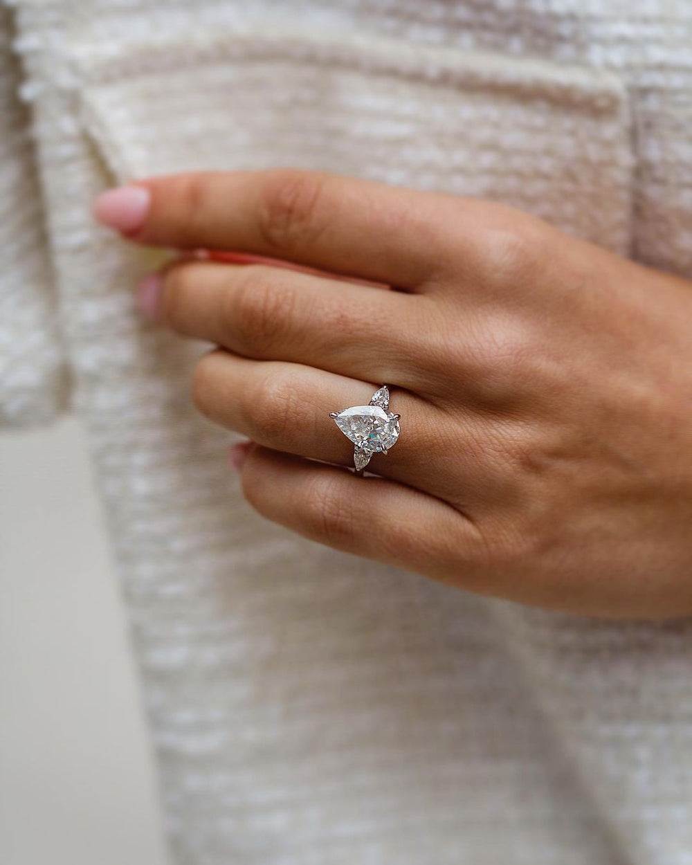 Elongated Pear Cut Labgrown Ring