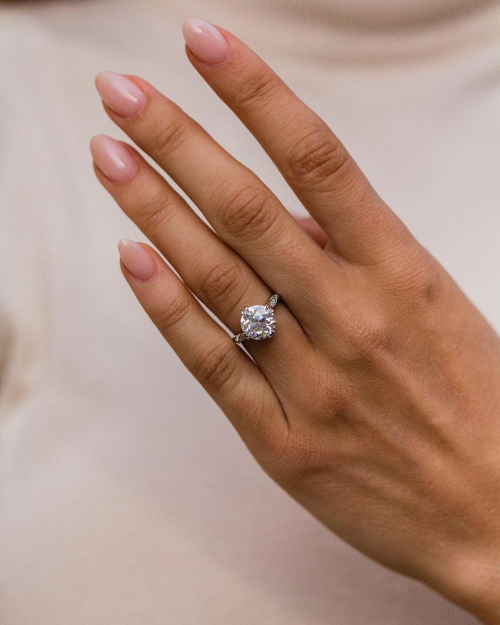 Old Euro Round Cut Labgrown Ring