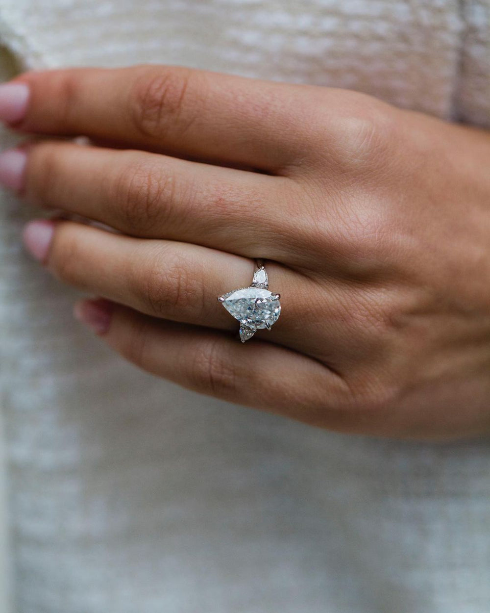 Elongated Pear Cut Labgrown Ring