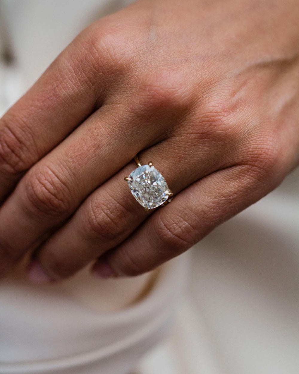 East West Cushion Cut Labgrown Ring