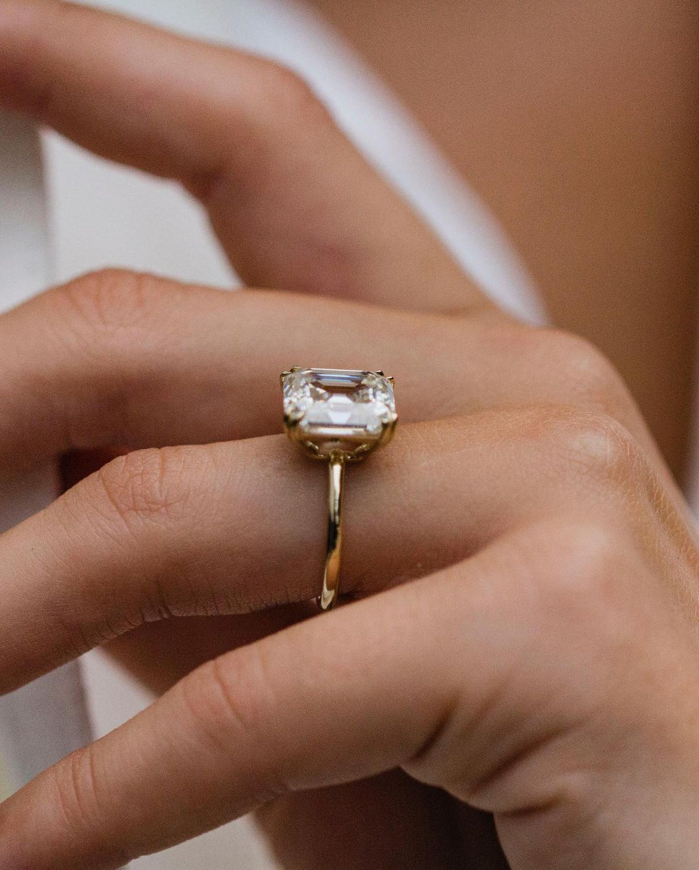 Old Mine Asscher Cut Labgrown Ring