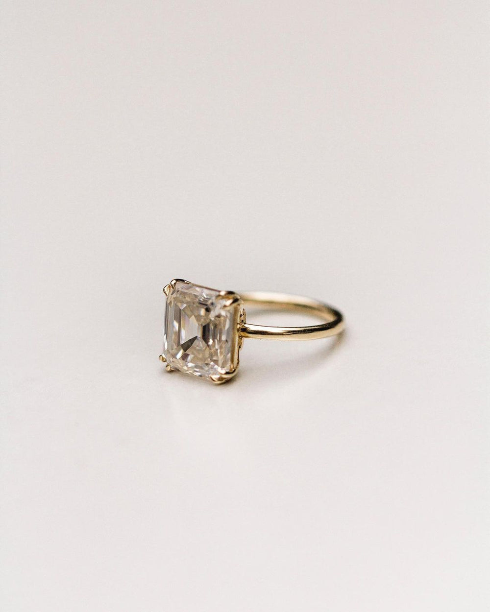 Old mine Asscher Cut Labgrown Engagement Ring