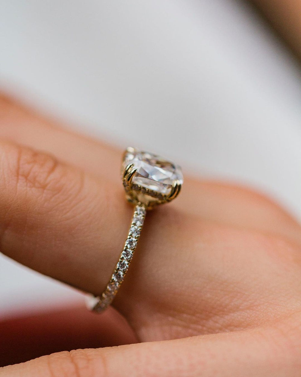 Cushion Cut Labgrown Engagement Ring