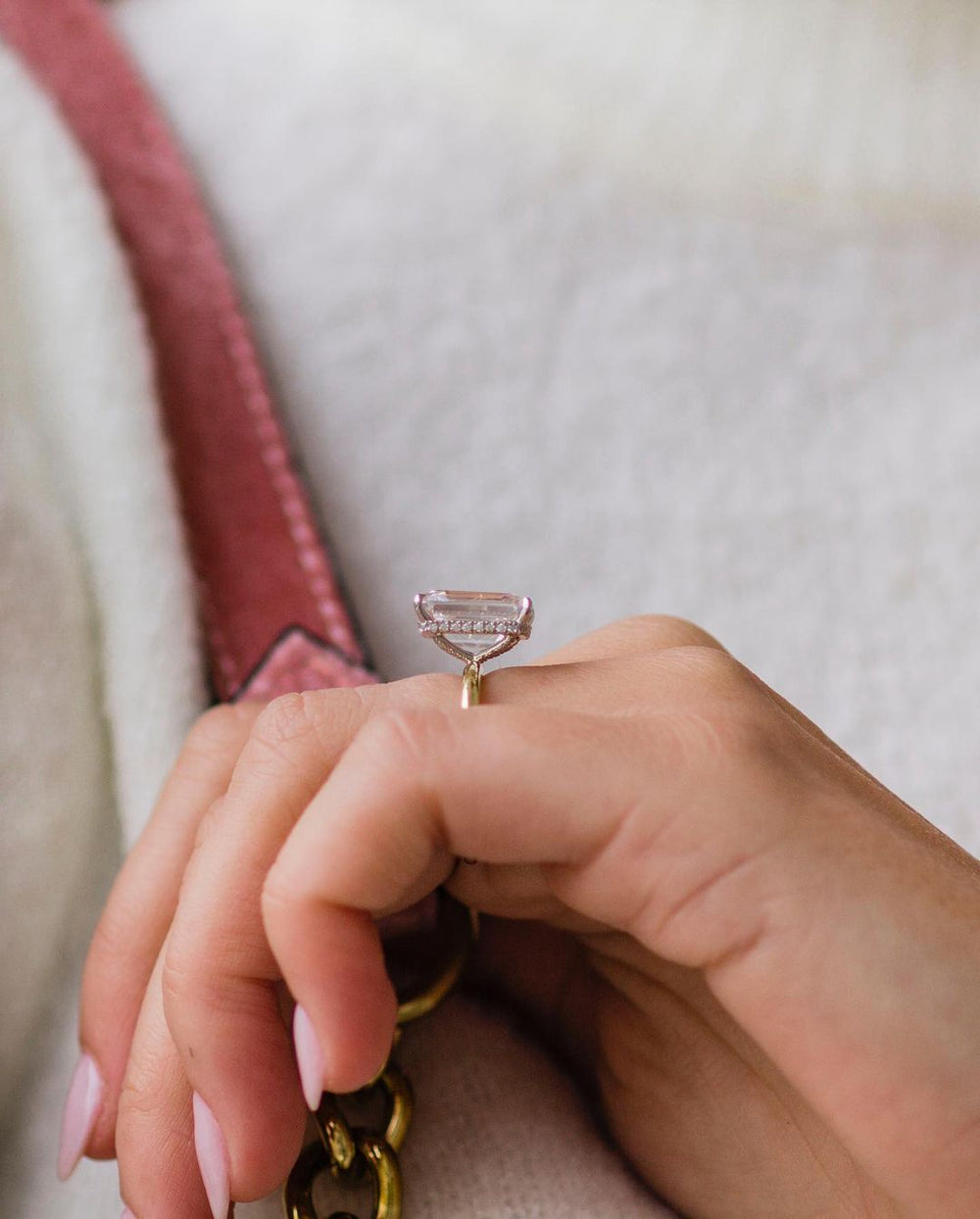 Emerald Cut Labgrown Engagement Ring