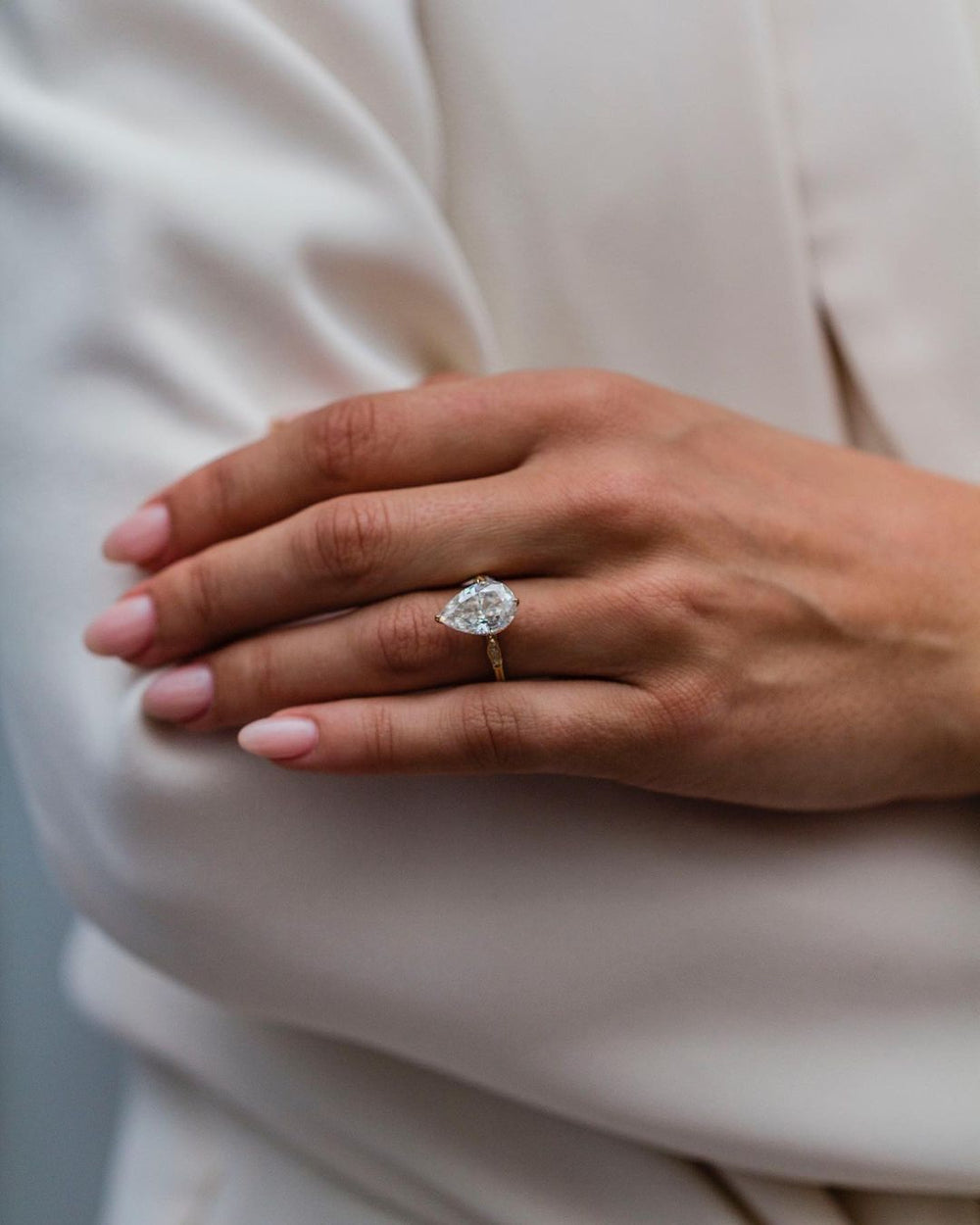 Elongated Pear Cut Labgrown Ring