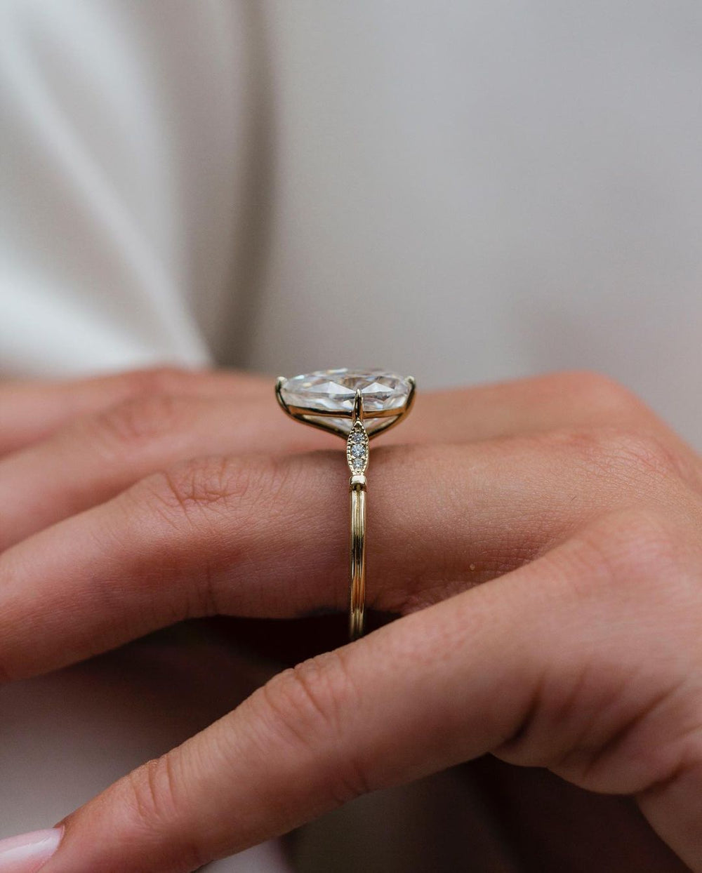 Elongated Pear Cut Labgrown Ring