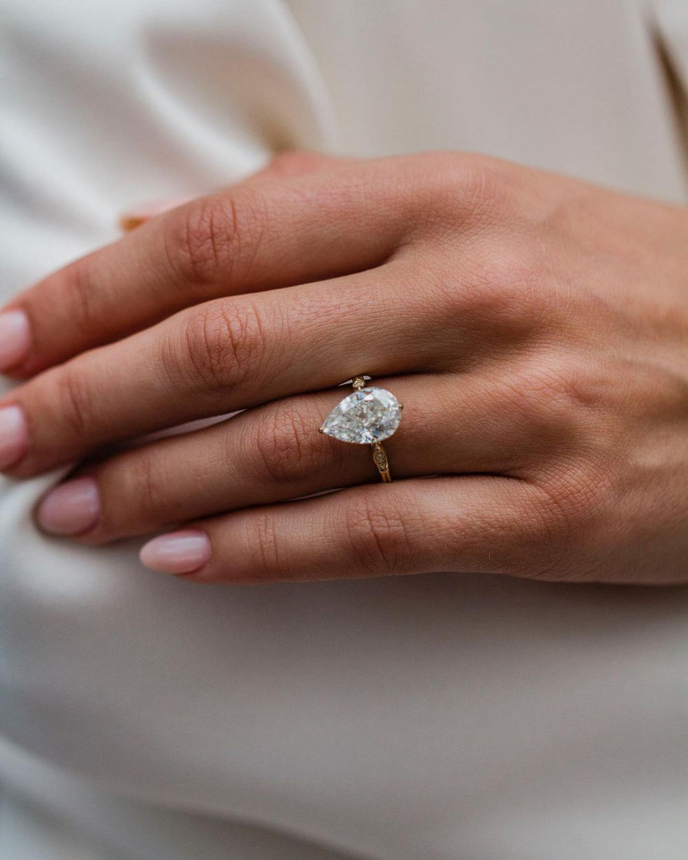 Elongated Pear Cut Labgrown Ring