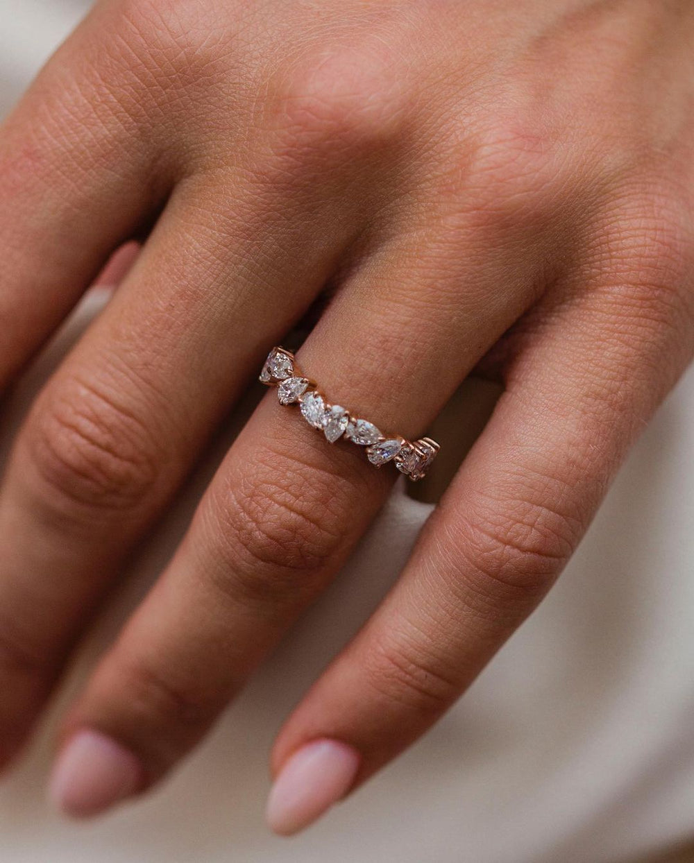 Pear Cut Labgrown Wedding Band