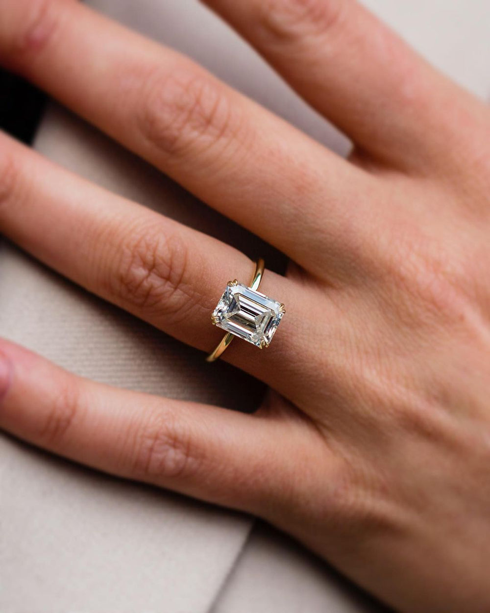 Emerald Cut Labgrown Engagement Ring
