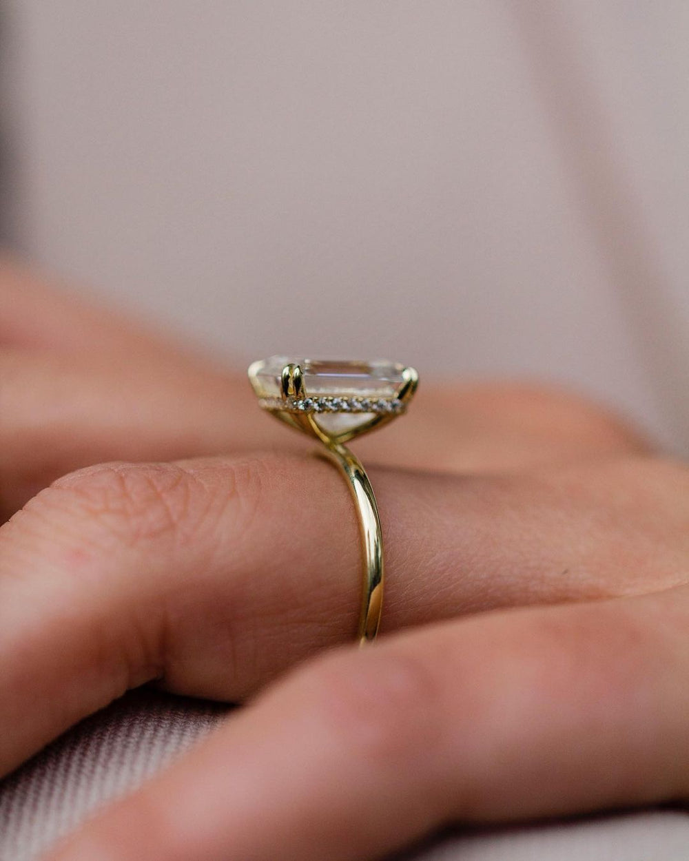 Emerald Cut Labgrown Engagement Ring