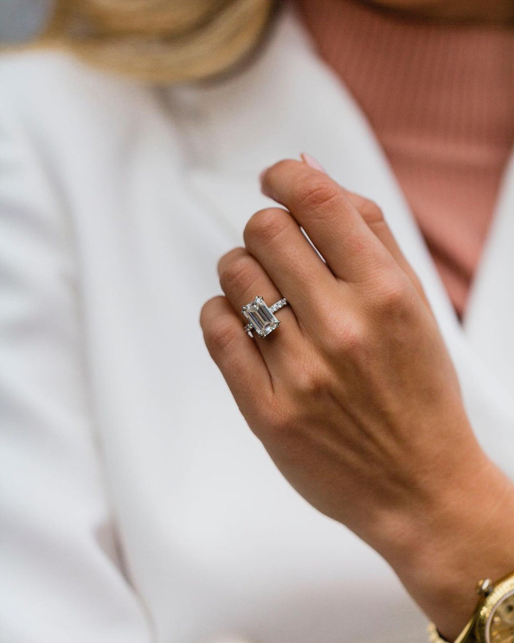 Emerald Cut Labgrown Engagement Ring