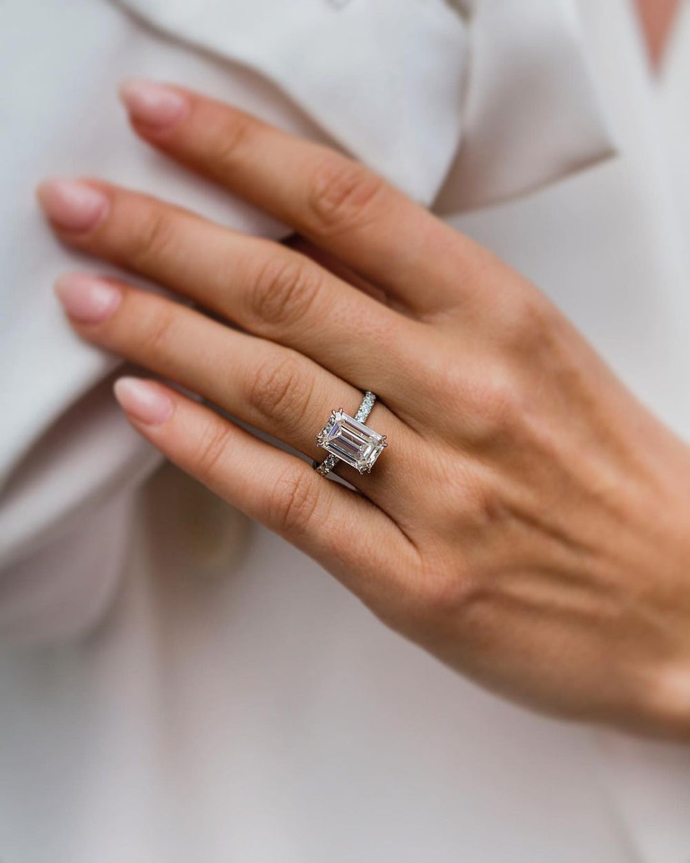 Emerald Cut Labgrown Engagement Ring