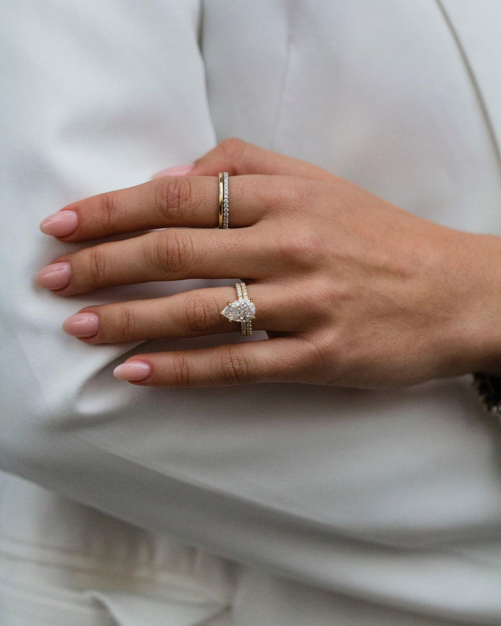Elongated Pear Cut Labgrown Ring