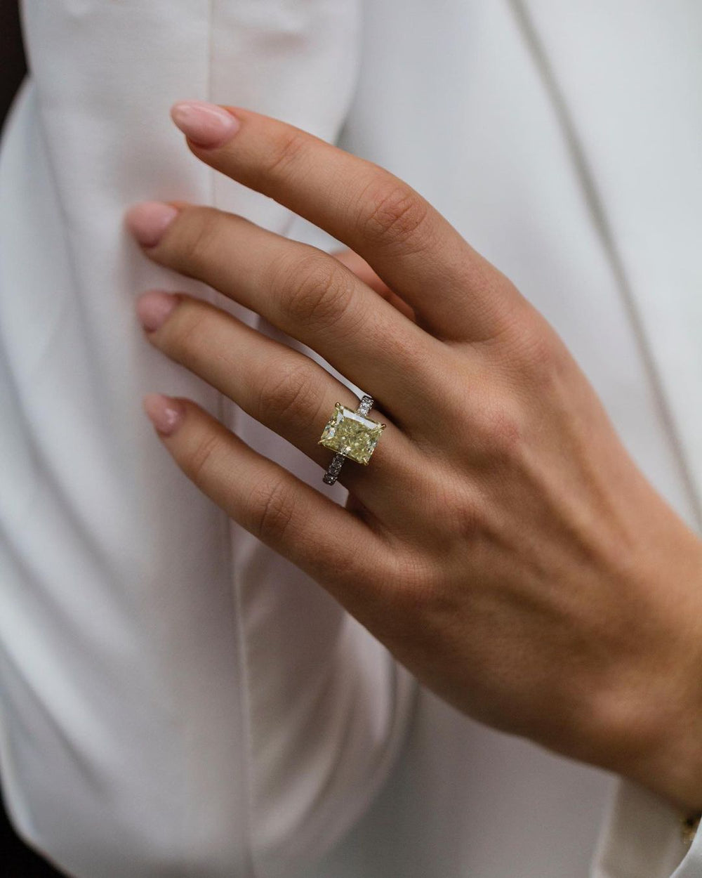 Canary Yellow Radiant Cut Labgrown Ring