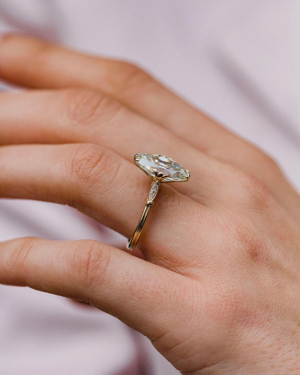 Old Mine Moval Cut Labgrown Ring